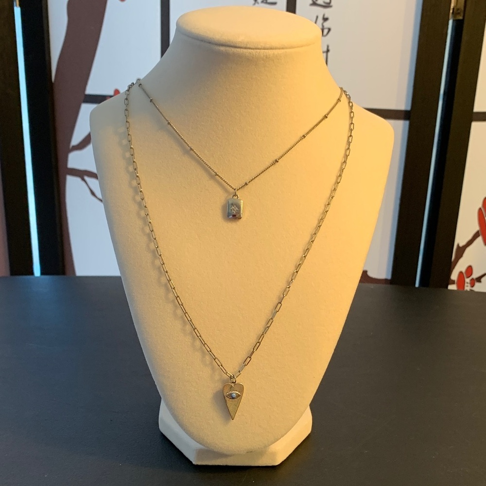 Torrid Silver Double Pendant Necklace